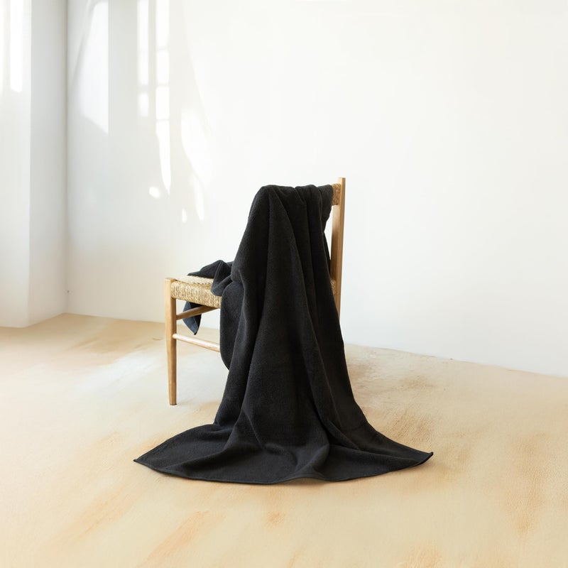 SALBAKOS 100% Turkish Cotton Jumbo Bath Sheet Towel Oversized 40x80 inch | Premium Hotel & Spa Quality, Soft, Absorbent, XL Bath Towels | Made in Turkey (Pack of 1, Black, Jumbo Bath Sheet) - Image 2